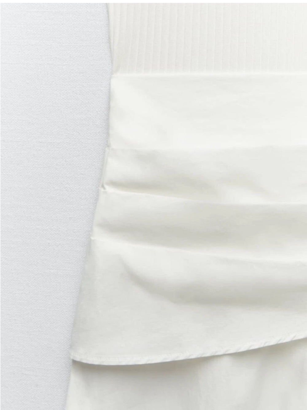 Zara NWT Sleeveless White Midi Dress with Draped Waist - Picture 3 of 7